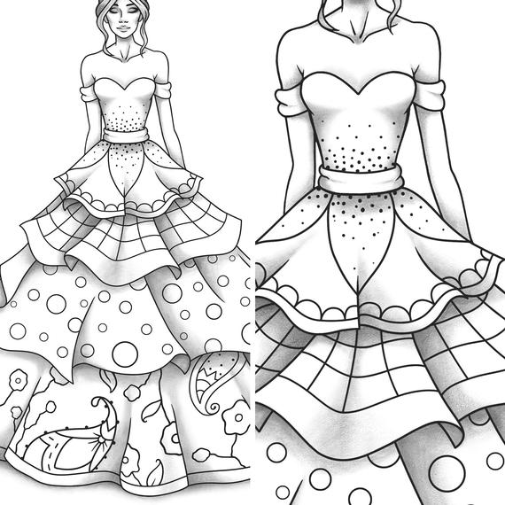 Printable Coloring Page Fashion and Clothes Colouring Sheet - Etsy