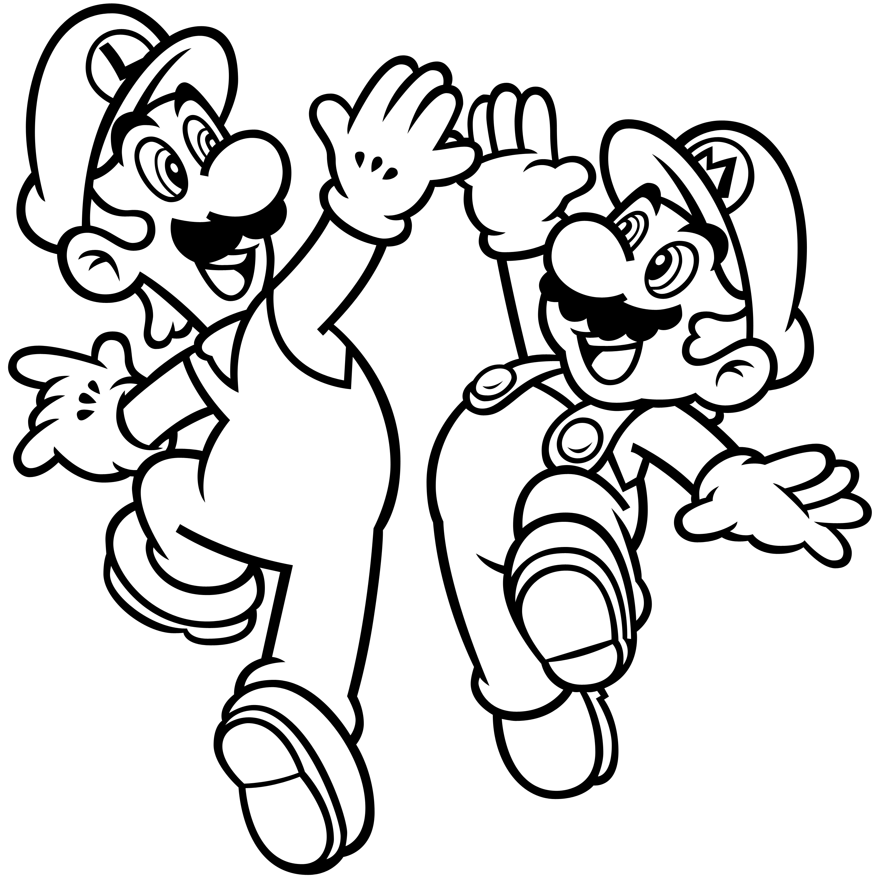 Mario And Luigi Easy Mario Coloring Page - Coloring Pages