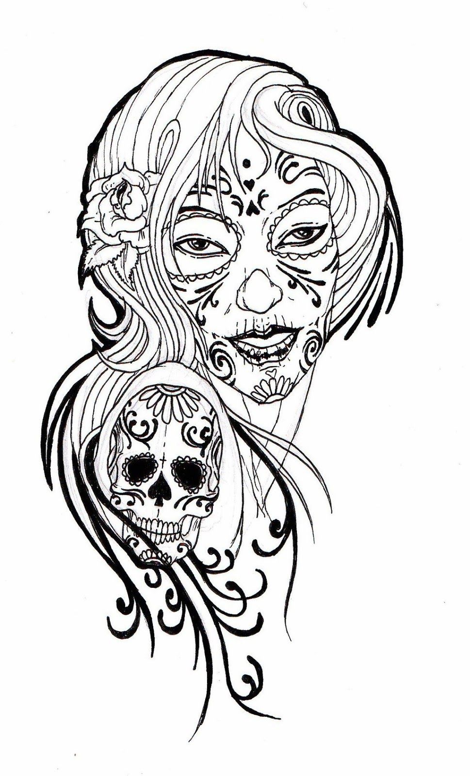 free-printable-halloween-coloring-pages-for-adults-sugar-skull-with-ornate-flowers-mandala