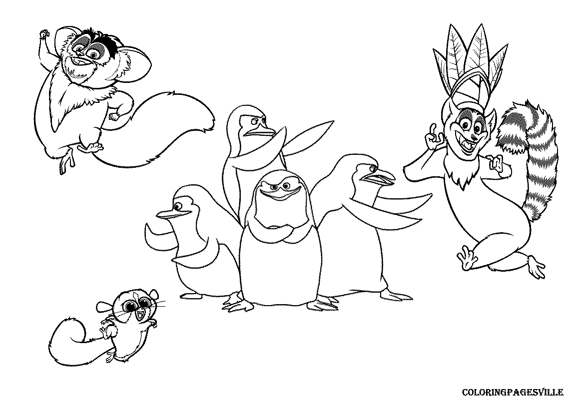The Penguins of Madagascar Coloring Pages