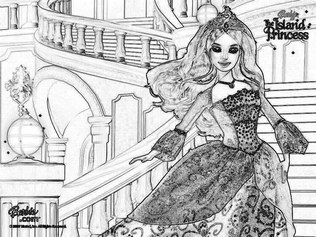 Barbie As The Island Princess Coloring Page