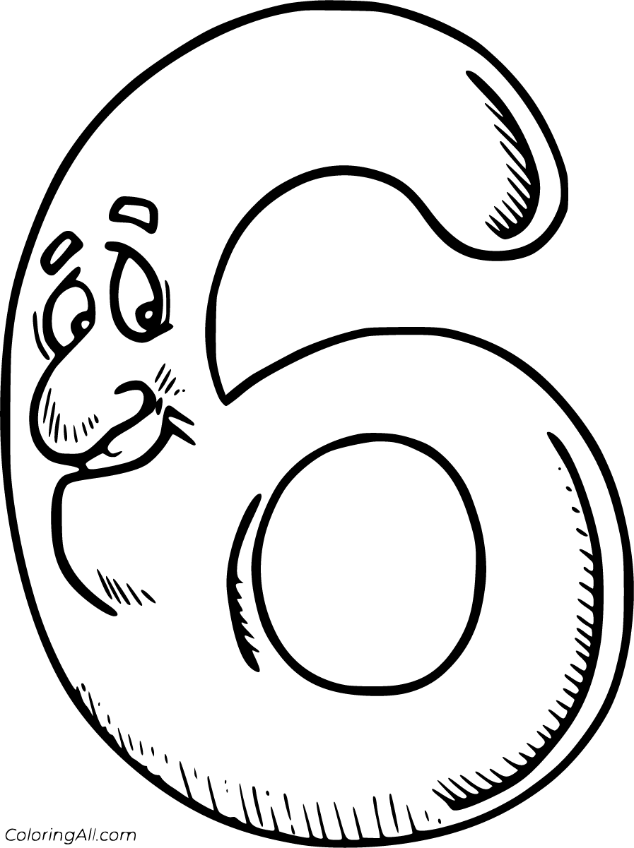 Number 6 Coloring Pages - ColoringAll