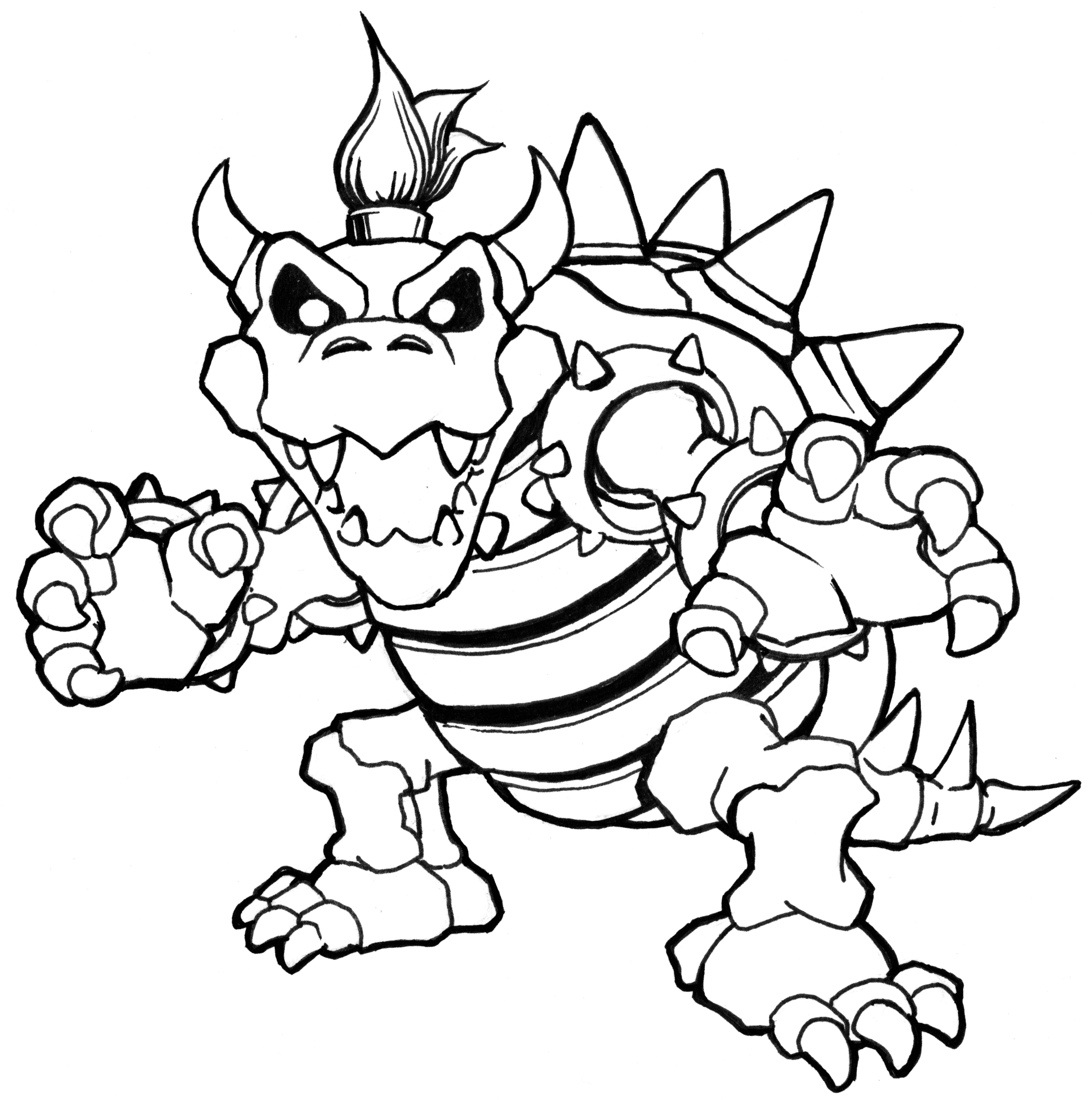 Bowser Coloring Page Excellent Coloring Home