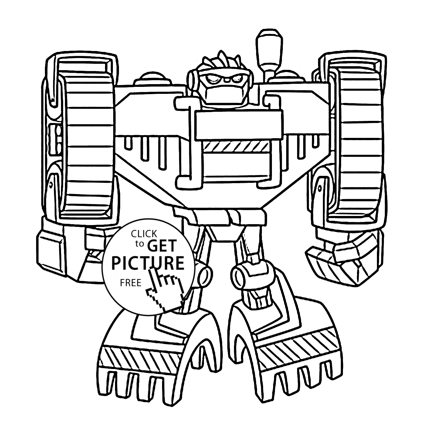 Boulder bot coloring pages for kids, printable free - Rescue bots ...