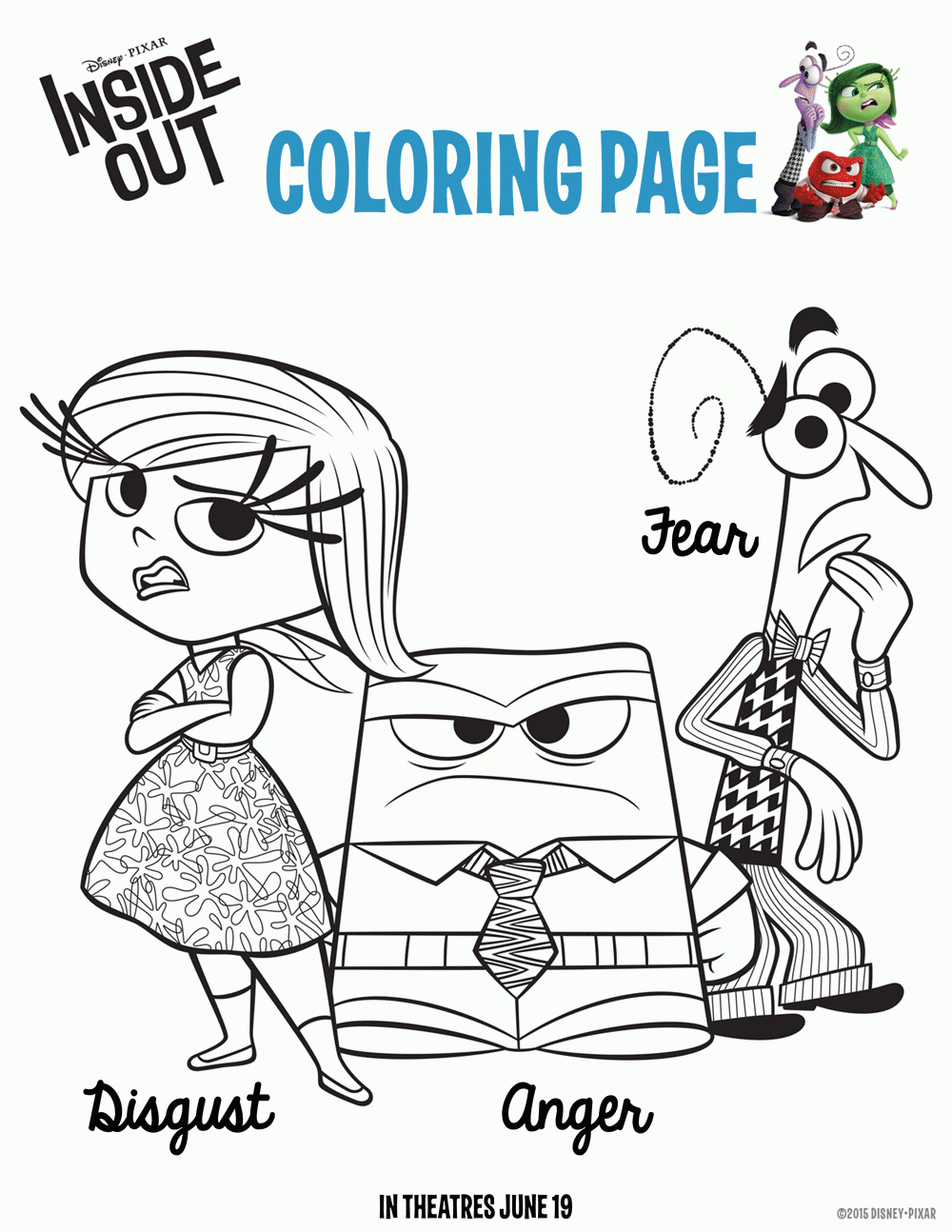 Disney's Inside Out Trailer + Coloring Pages