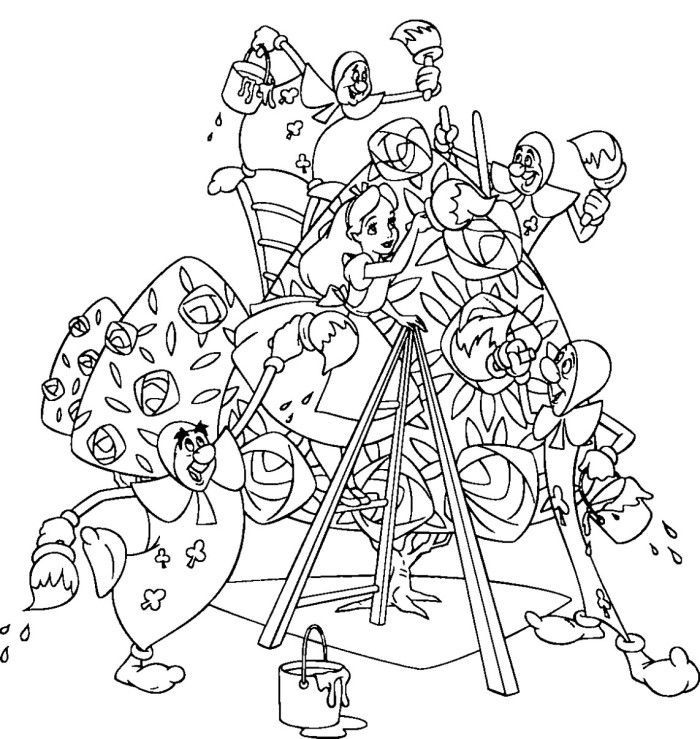 Alice In Wonderland Free Coloring Sheets - High Quality Coloring Pages