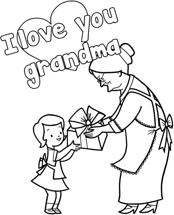 I love you grandma printable card - Topcoloringpages.net