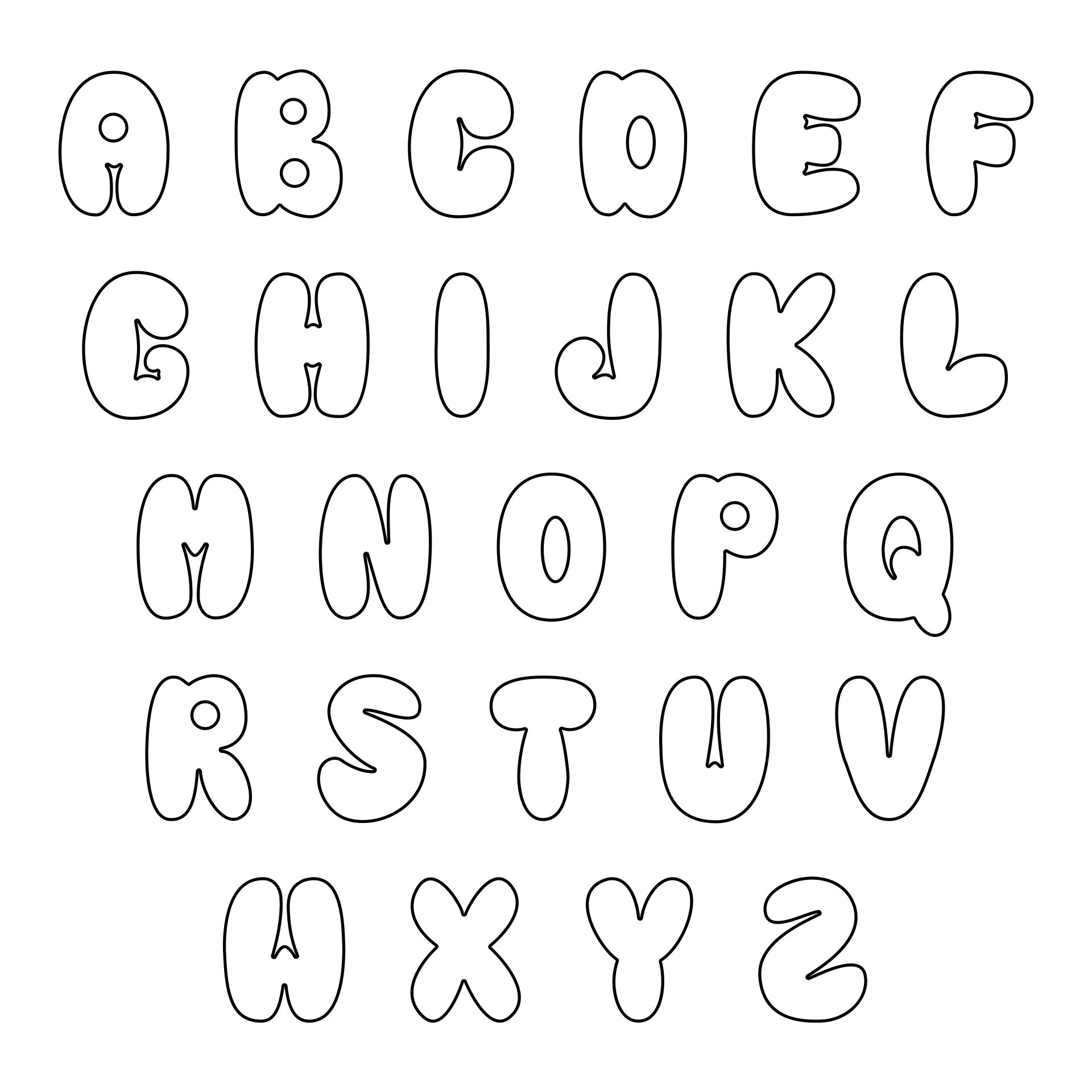 10 Best Printable Bubble Letters A-Z - printablee.com