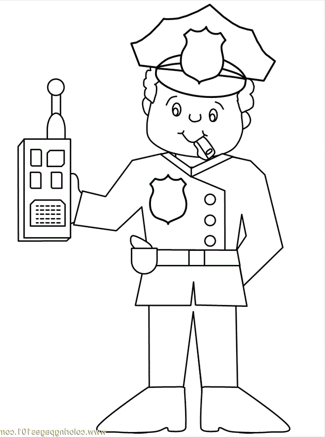 Police Officer Coloring Sheet - Coloring Pages for Kids and for Adults