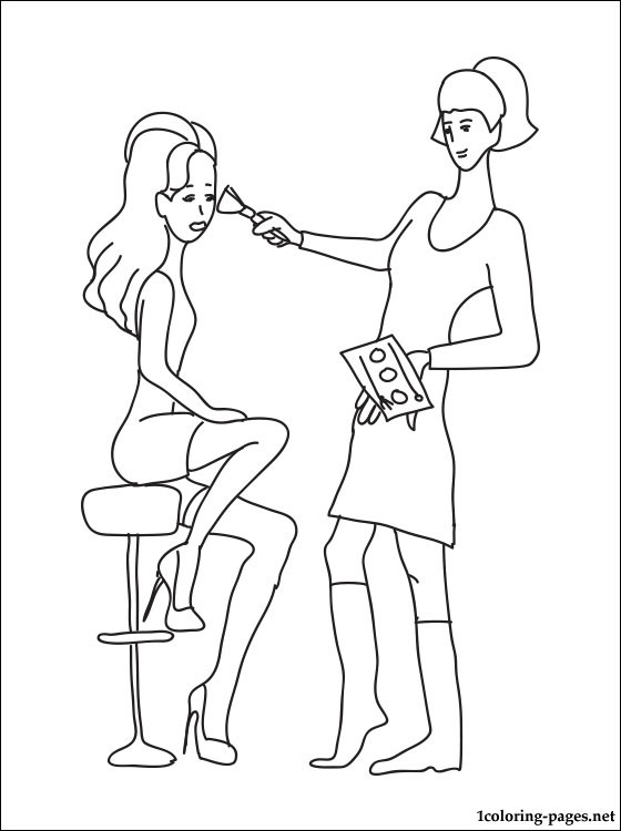 Theatrical makeup coloring page | Coloring pages