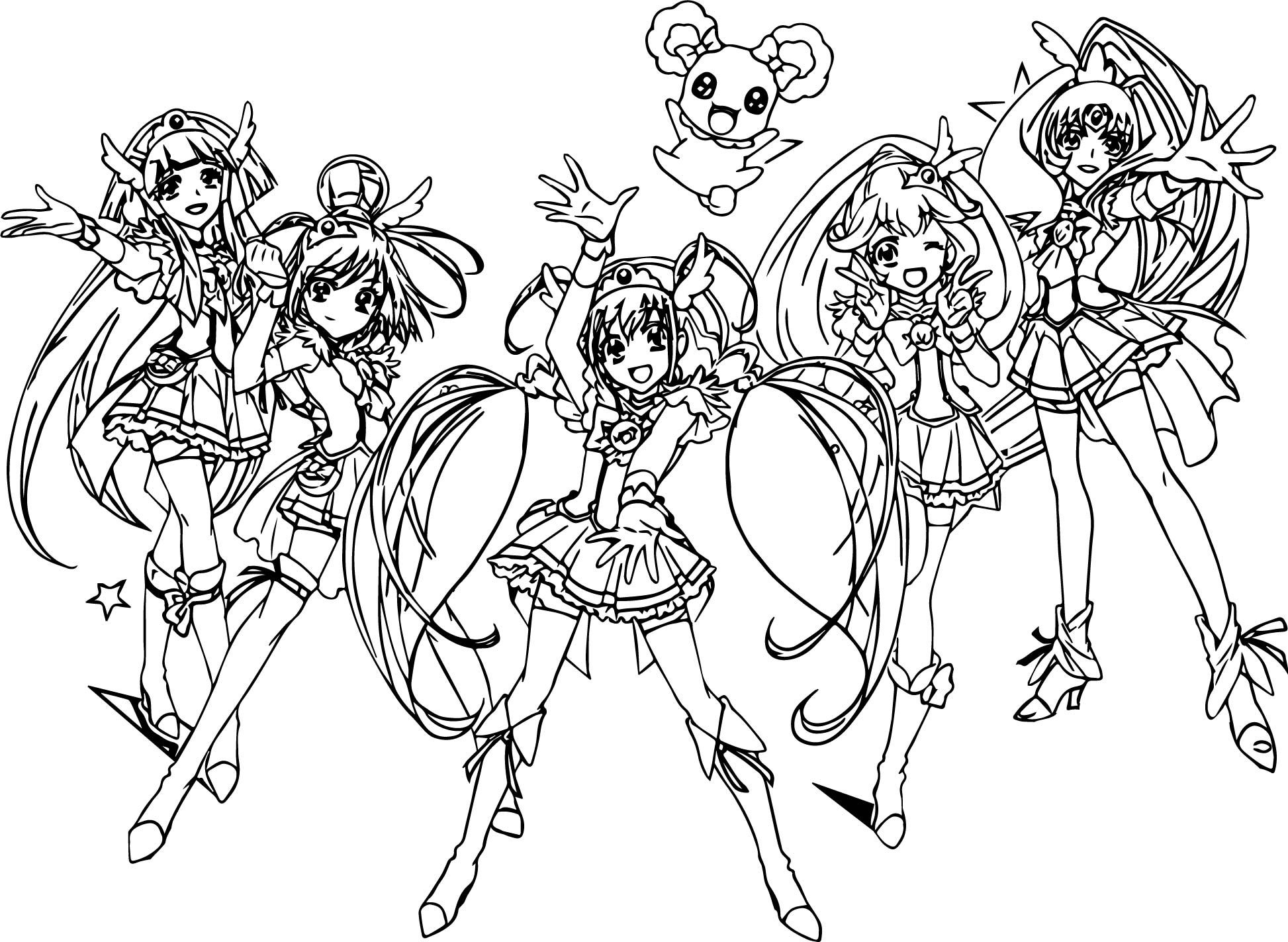 Glitter-Force-All-Group-Team-Coloring-Page | Glitter force ...