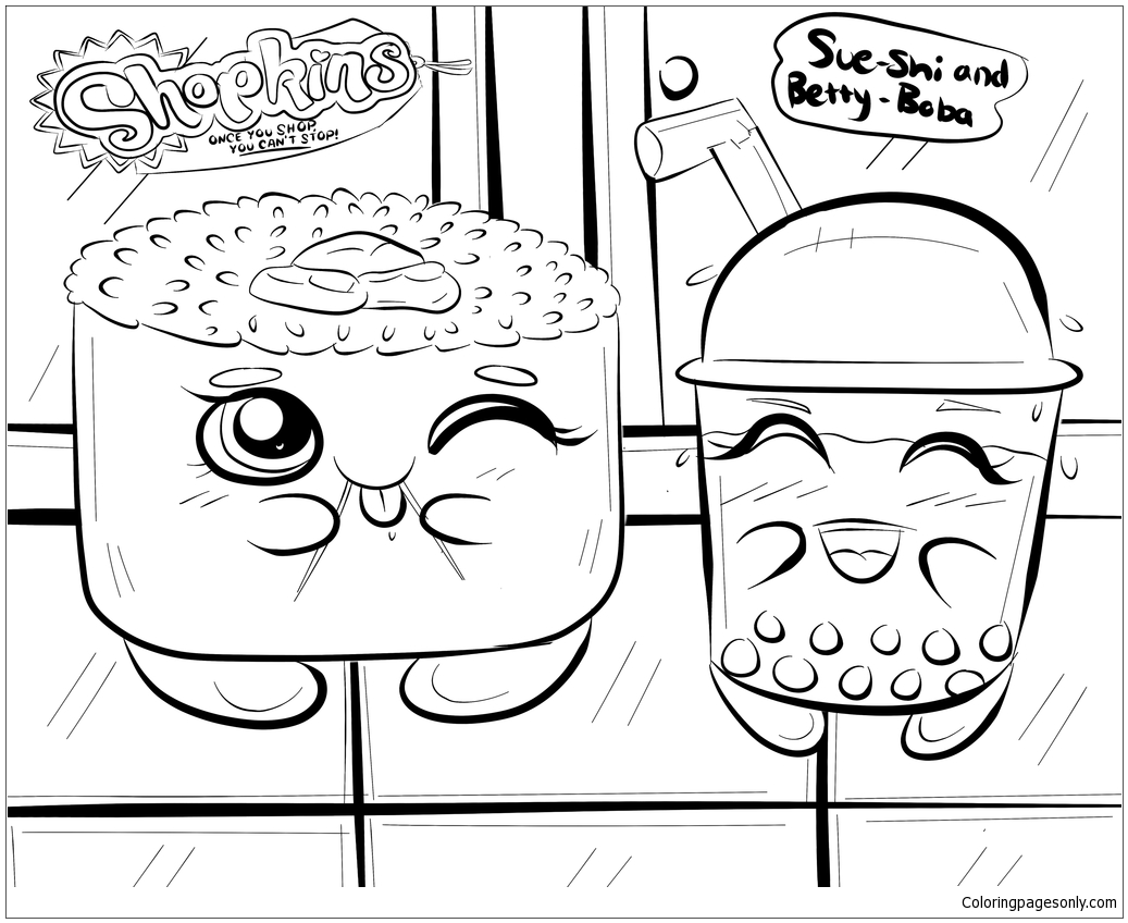 Shopkins Sushi And Betty Boba Coloring Page - Free Coloring Pages ...