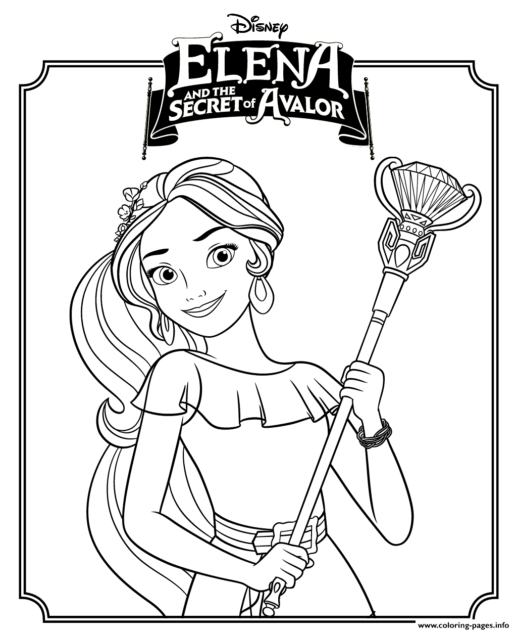 Elena And The Secret Of Avalor Disney Princess Coloring Pages ...