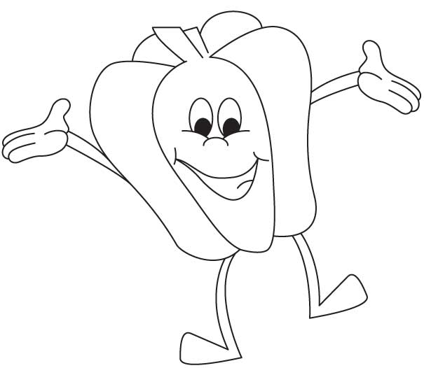 Dancing capsicum coloring page | Download Free Dancing capsicum coloring  page for kids | Best Coloring Pages