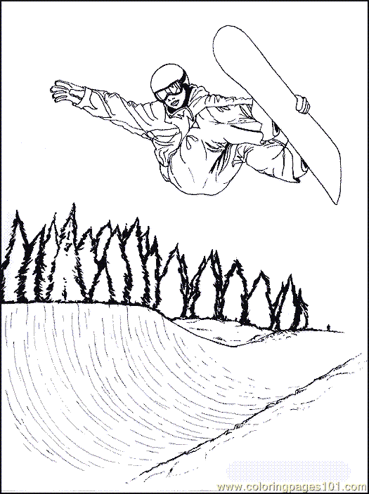 Snowboarding Coloring Page 05 Coloring Page - Free Others Coloring Pages :  ColoringPages101.com