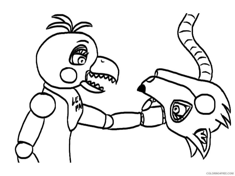 Animatronics Coloring Pages Cartoons animatronics chica 8 Printable 2020  0506 Coloring4free - Coloring4Free.com