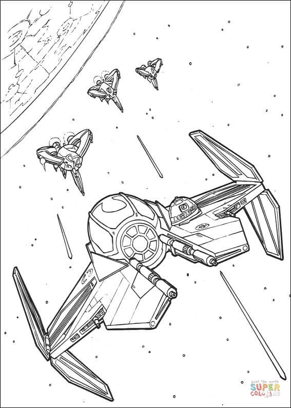 Anakin Skywalker's Eta-2 starfighter coloring page | Free Printable Coloring  Pages