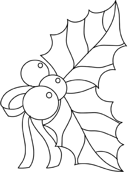Holly Leaves Coloring Pages - Coloring Home