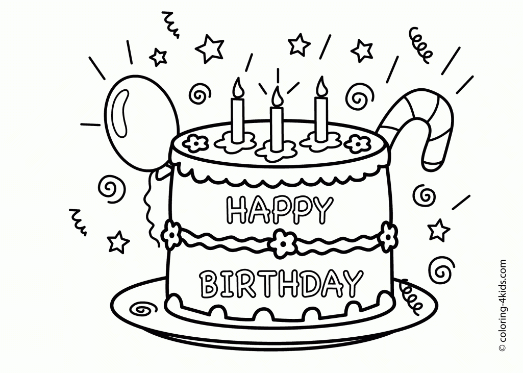 Printable Coloring Happy Birthday Cards With Birthday Coloring ...