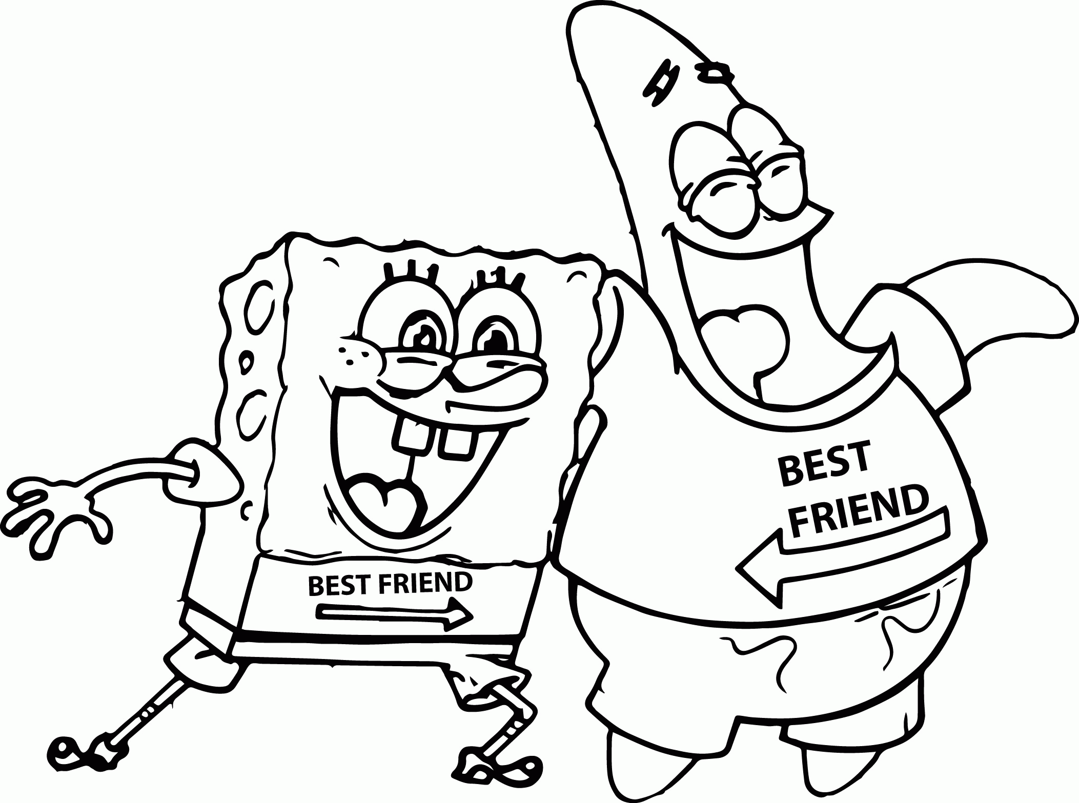 Spongebob And Patrick Coloring Page Coloring Home