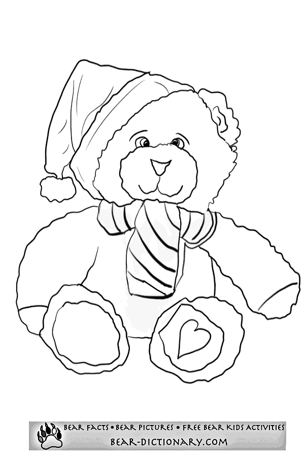 Christmas Bear Coloring Pages,Toby's Bear Christmas Coloring Sheet ...