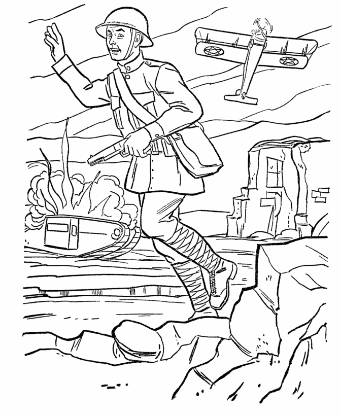 Armed Forces Day Coloring Pages | US Army World War I battlefield ...