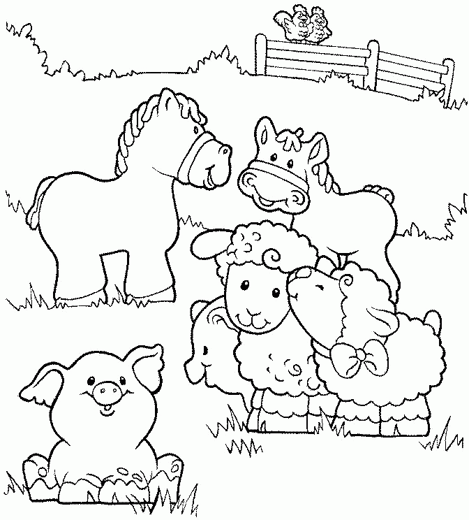 Farm Animals Coloring Pages For Kids - Coloring Home