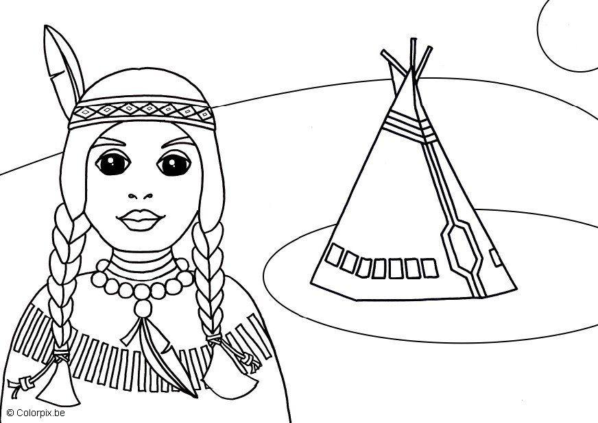 Coloring page native American - img 15525.