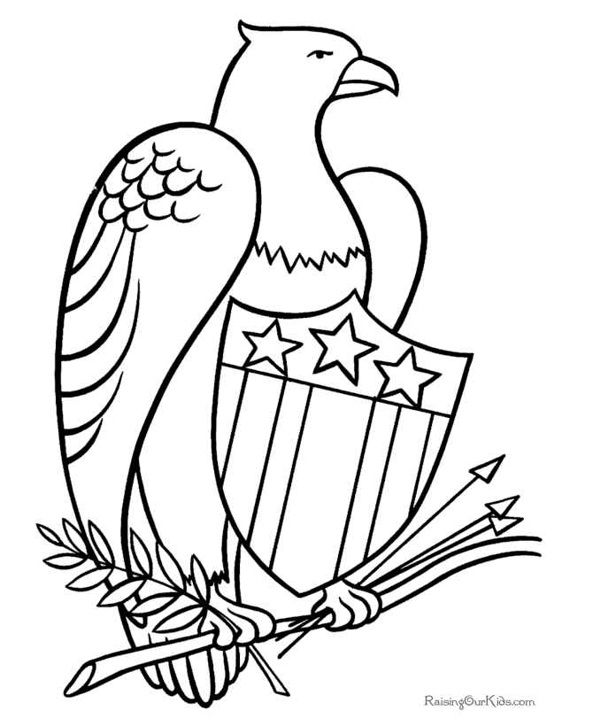 Patriotic Eagle Coloring Pages -011