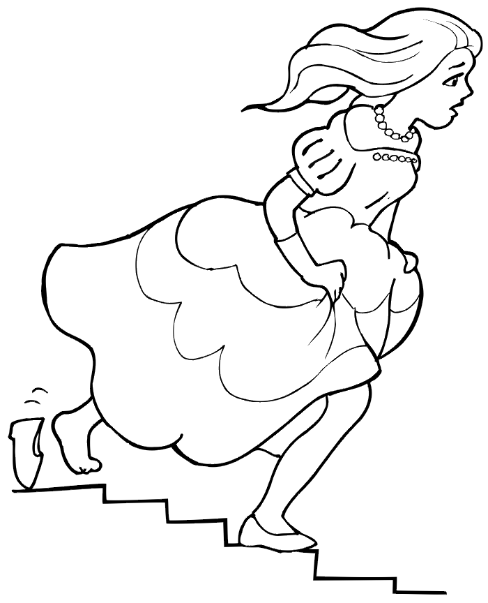 Cinderella Slipper Coloring Page | Losing Glass Slipper