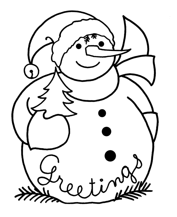 Learning Years: Christmas Coloring Pages - Christmas Snowman 