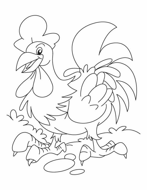 Rooster in dancing mood coloring pages | Download Free Rooster in 