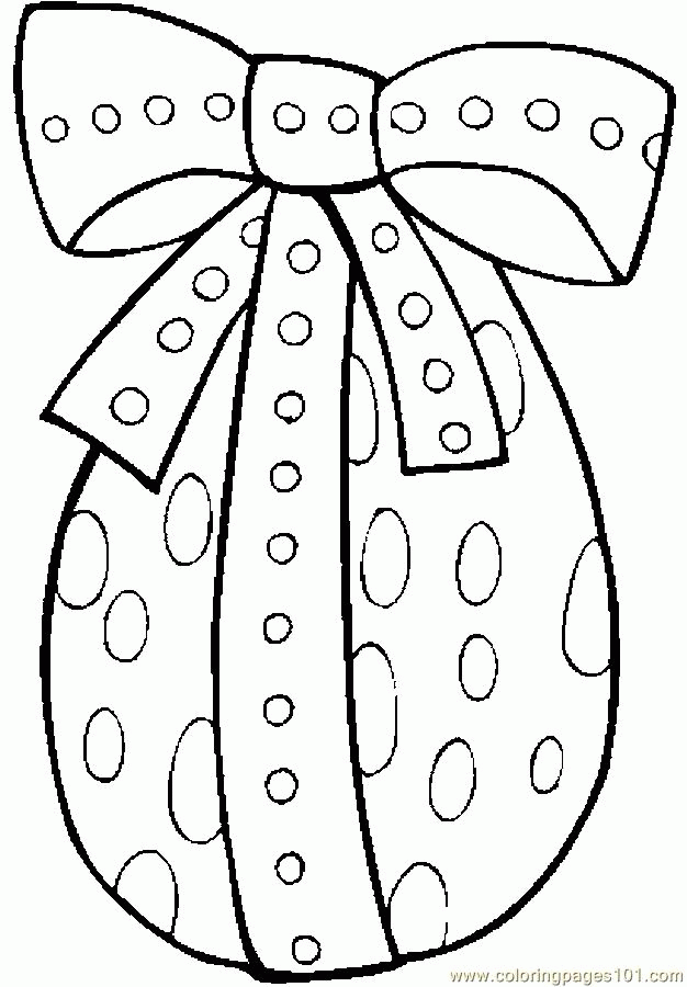 printable coloring page easter egg with bow entertainment holidays 