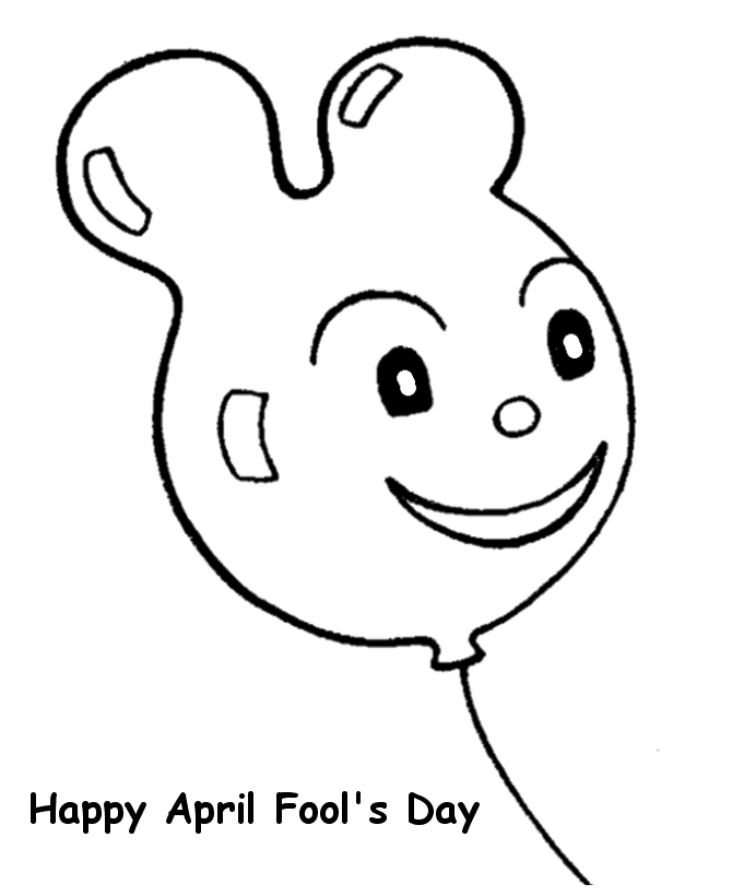 April Fool's Day Coloring Pages | Free printable Baloon Face 
