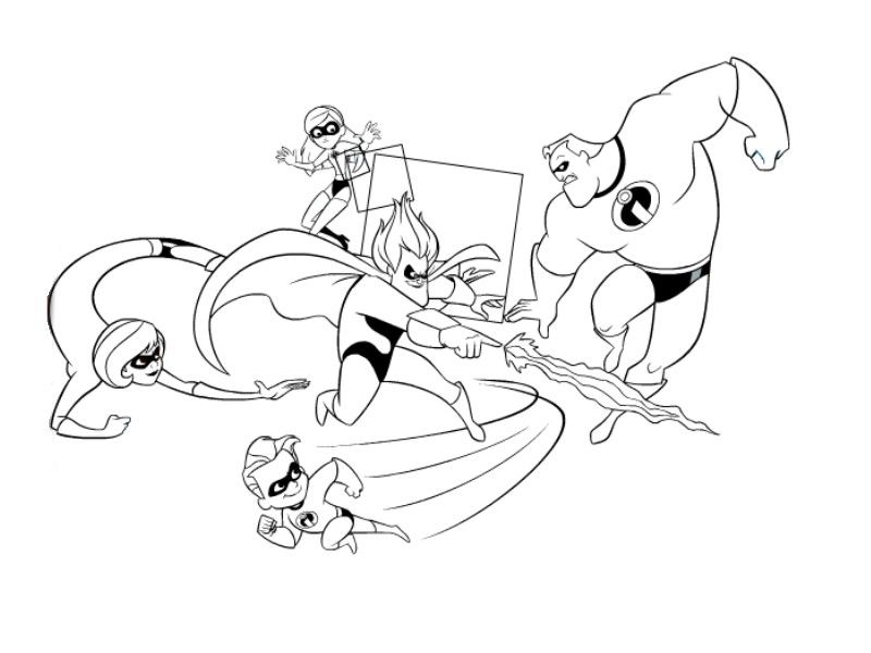 The Incredibles Coloring Pages the incredibles characters coloring 