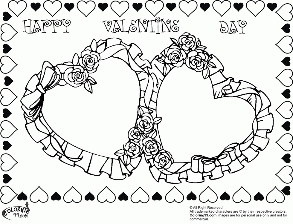 Kids Coloring Coloring Pages Of Roses And Hearts | Free Coloring 