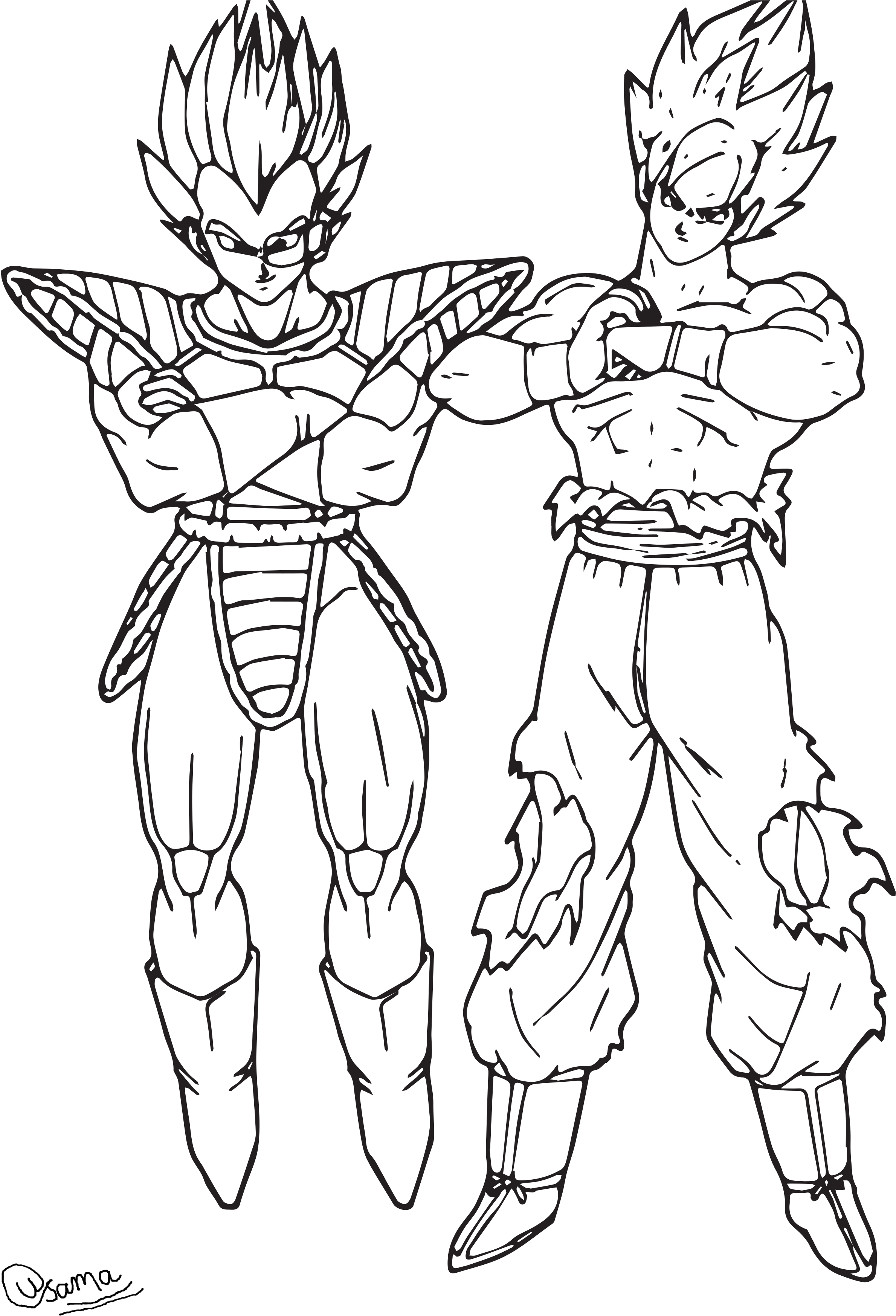 Download Raditz And Goku - Dragon Ball Goku Coloring Pages PNG Image with  No Background - PNGkey.com