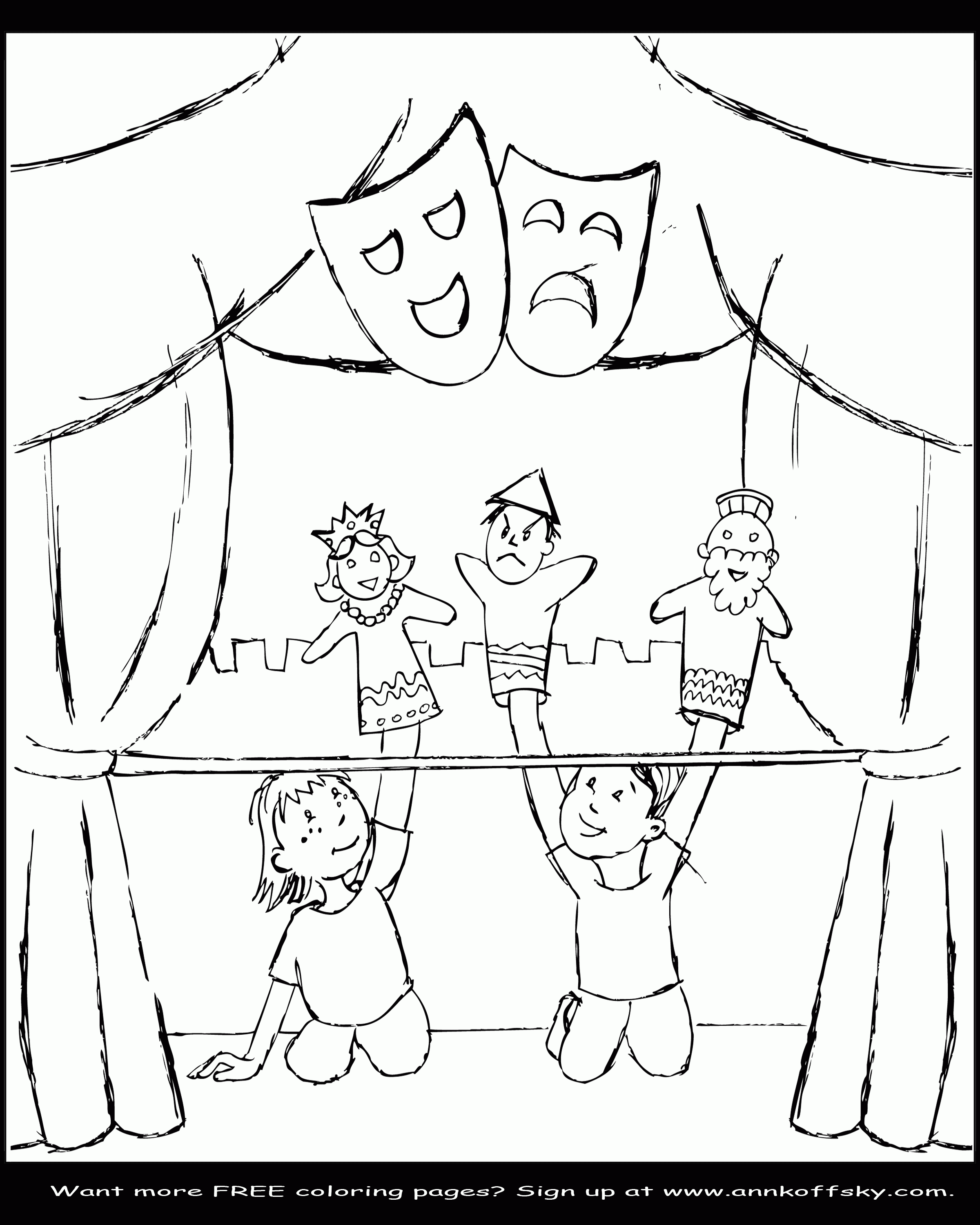 Easy Puppet Show Drawing - Clip Art Library - Coloring Home