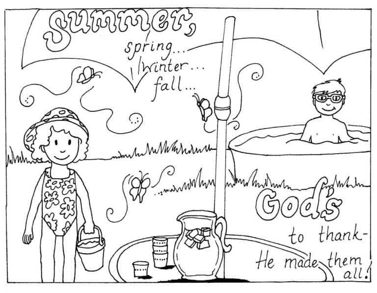 Summer Season Coloring Page - Free Printable Coloring Pages for Kids
