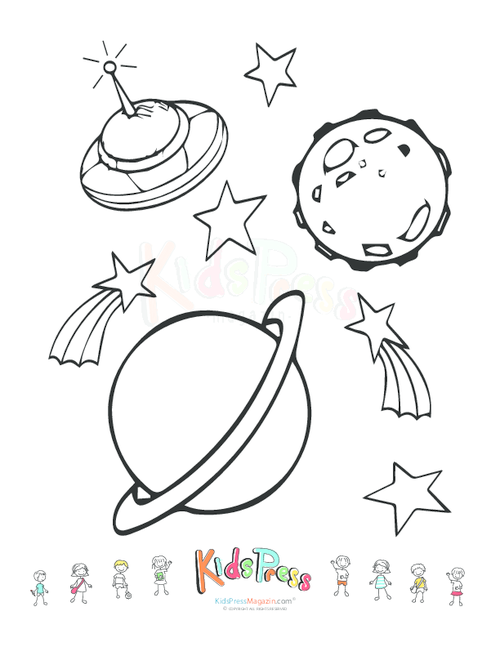 Printable Coloring Page – Outer space - KidsPressMagazine.com