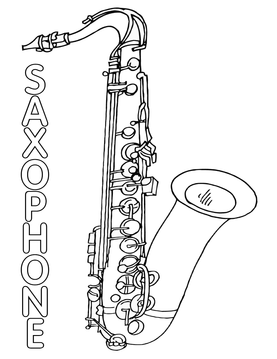 Saxophone coloring pages | Coloring pages to download and print