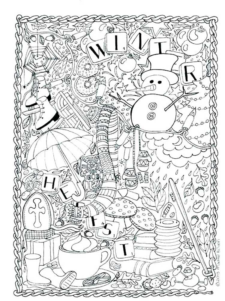 37 Free Winter Coloring Pages for Adults - Happier Human