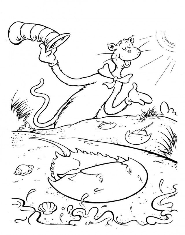 Cat In The Hat Coloring Pages Free - Coloring Home