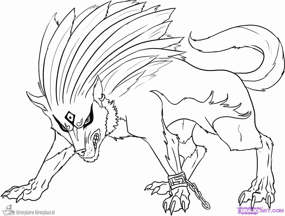 Coloring pages for adults, Wolves and Demons