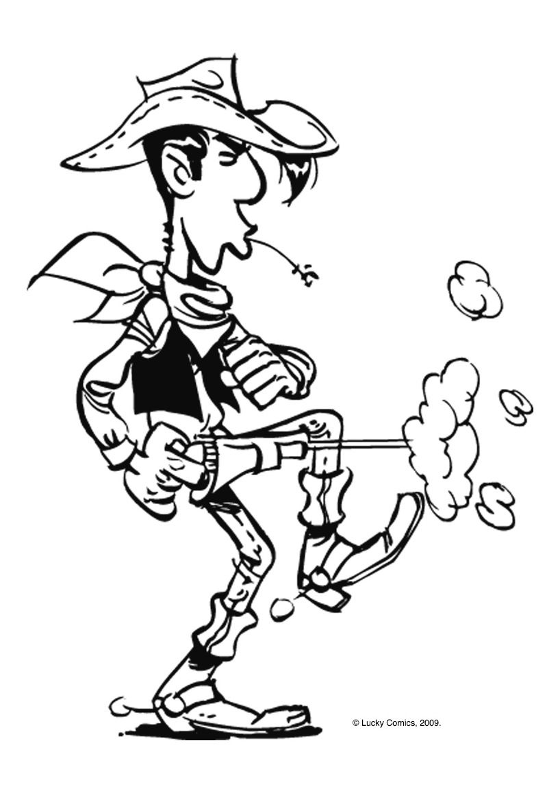 Lucky luke coloring pages - Coloring for kids : coloriage-lucky-luke-2