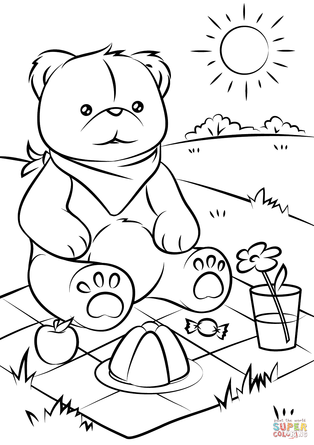 Teddy Bears' Picnic coloring page | Free Printable Coloring Pages