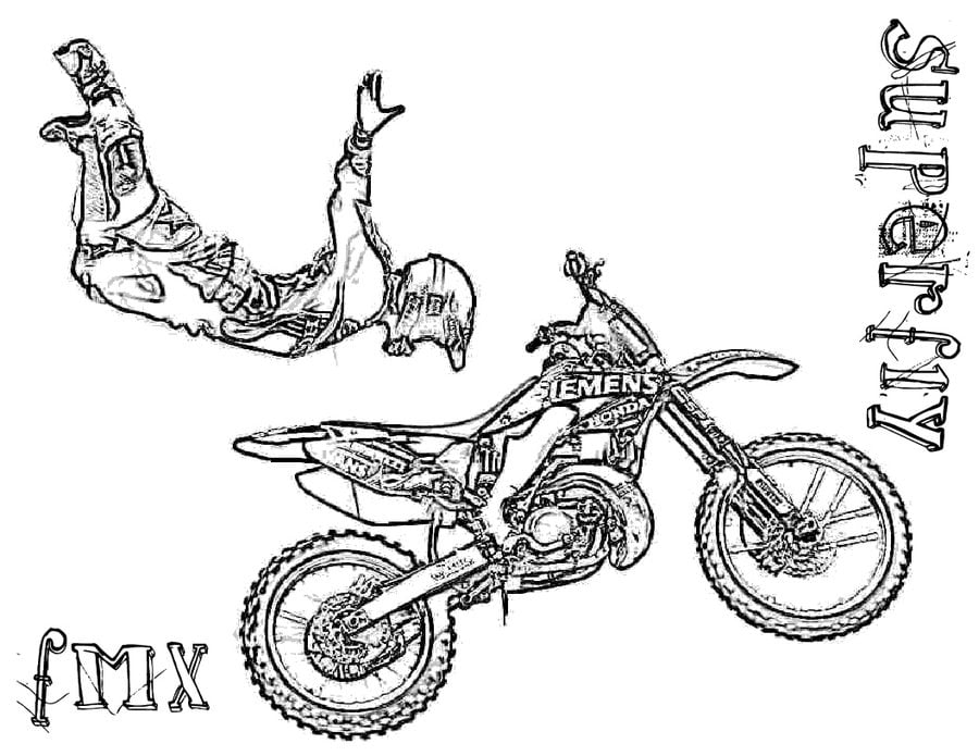 Coloring pages: Motocross, printable for kids & adults, free