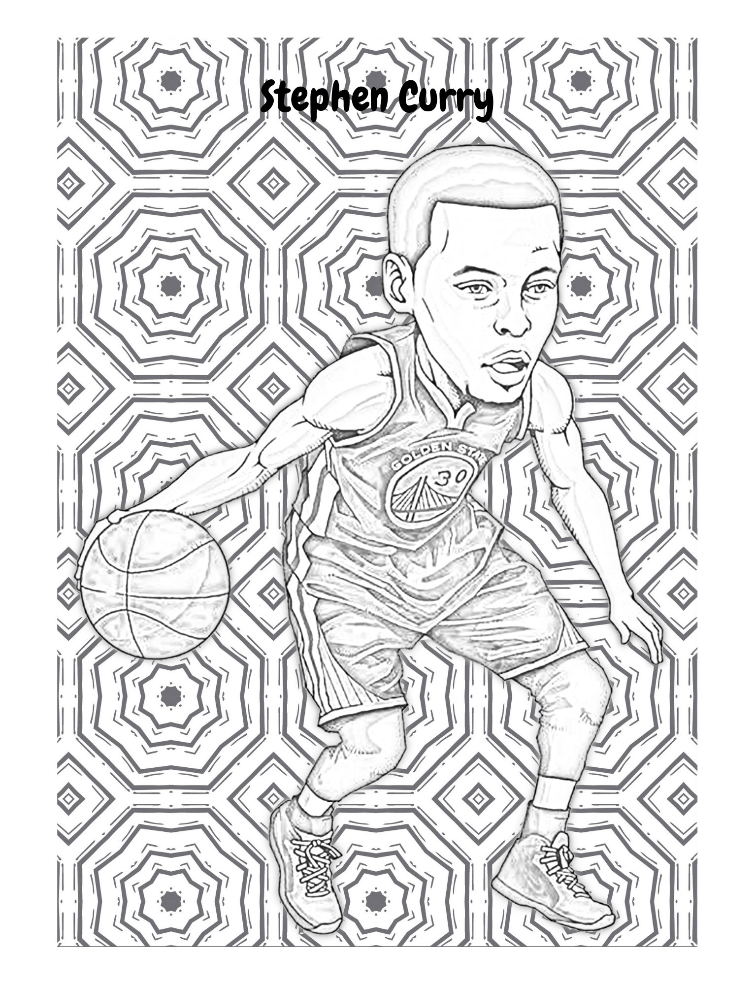 NBA Legends Coloring Book Vol. 1. Caricatures and Drawings of - Etsy