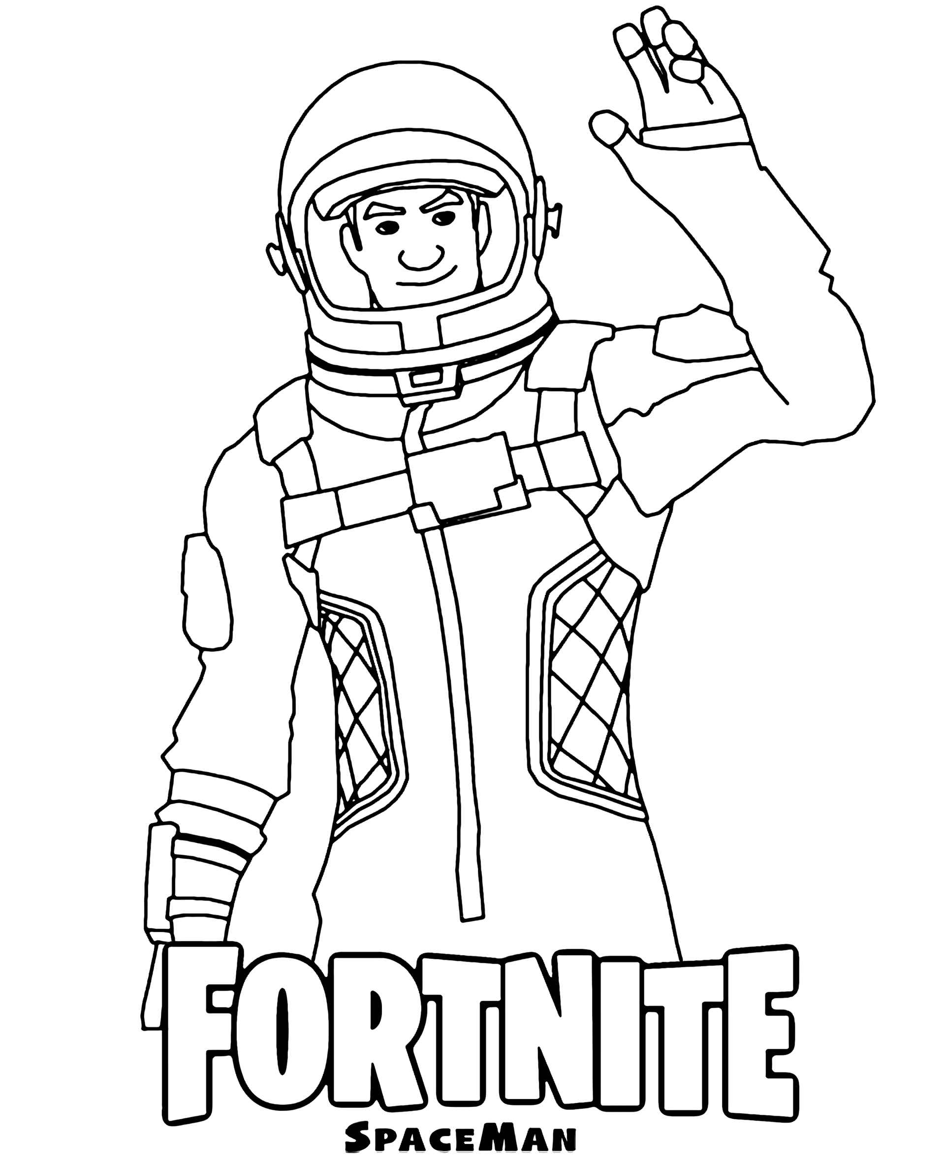 Coloring Page Spaceman Greets You In Fortnite to Print and Download