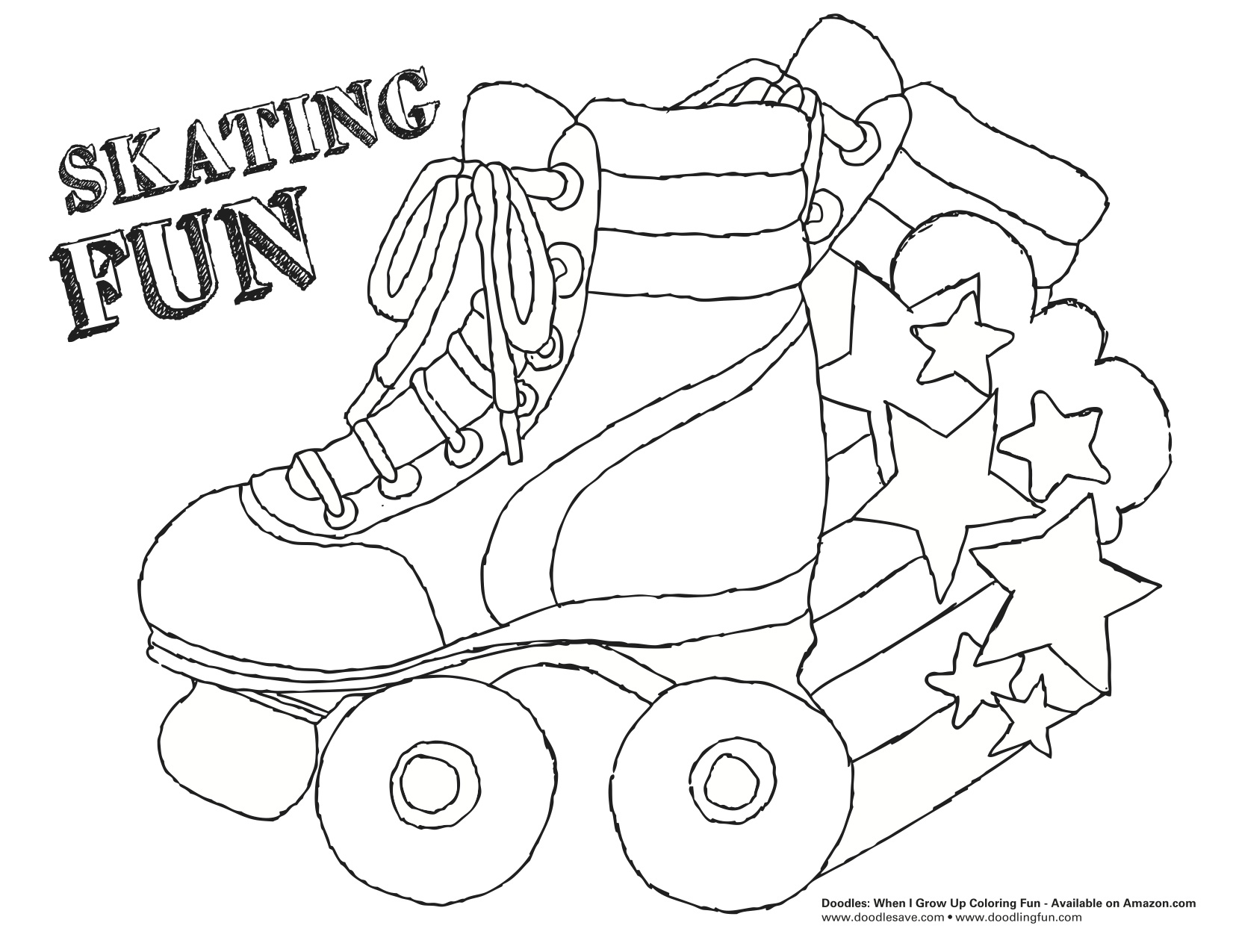 Roller skating coloring pages